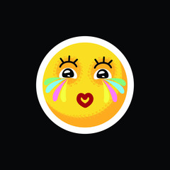 Smiley.Face with emotions. Icon. On separate layers. Vector illustration.
