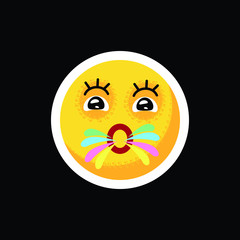 Smiley.Face with emotions. Icon. On separate layers. Vector illustration.