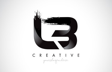 LB Letter Design with Brush Stroke and Modern 3D Look.