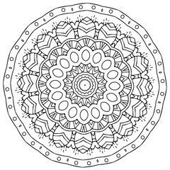 vector and decorative mandala, a mix of floral and geometrical shapes and patterns