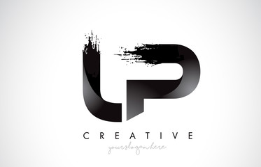 LP Letter Design with Brush Stroke and Modern 3D Look.