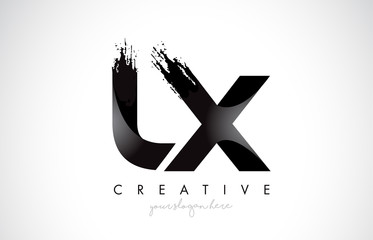 LX Letter Design with Brush Stroke and Modern 3D Look.