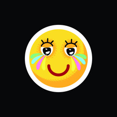 Smiley.Face with emotions. Icon. On separate layers. Vector illustration.