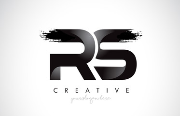 RS Letter Design with Brush Stroke and Modern 3D Look.