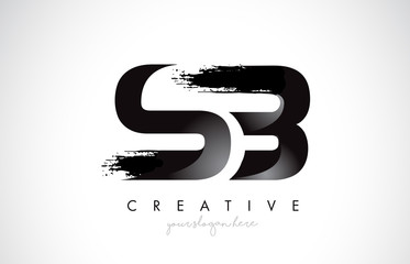 SB Letter Design with Brush Stroke and Modern 3D Look.