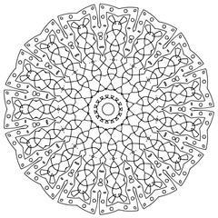 vector and decorative mandala, a mix of floral and geometrical shapes and patterns