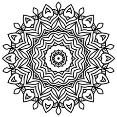 vector and decorative mandala, a mix of floral and geometrical shapes and patterns