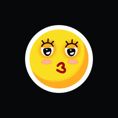 Smiley.Face with emotions. Icon. On separate layers. Vector illustration.