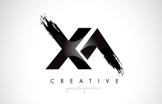 XA Letter Design with Brush Stroke and Modern 3D Look.