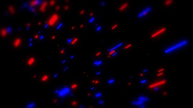Glow laser lines and stripes abstract neon 3d animated background. Particle rain