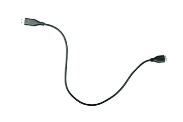 Black harddisk cable isolated on white background with clipping path.