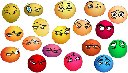 Emotions eyes with expression.