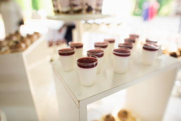 Colorful wedding cup cake decoration, it is served at wedding receptions