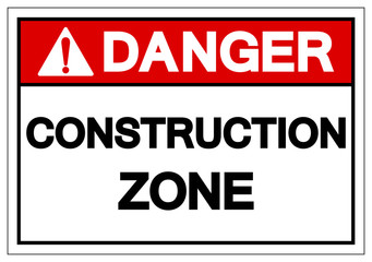 Danger Construction Zone Symbol Sign, Vector Illustration, Isolate On White Background Label. EPS10