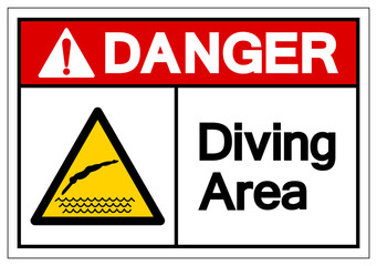 Danger Diving Area Symbol Sign, Vector Illustration, Isolate On White Background Label. EPS10
