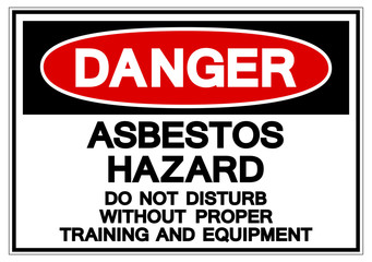 Danger Asbestos Hazard Symbol Sign, Vector Illustration, Isolated On White Background Label .EPS10