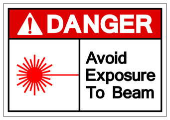 Danger Avoid Exposure To Beam Symbol Sign, Vector Illustration, Isolate On White Background Label. EPS10