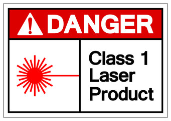 Danger Class 1 Laser Product Symbol Sign, Vector Illustration, Isolate On White Background Label. EPS10