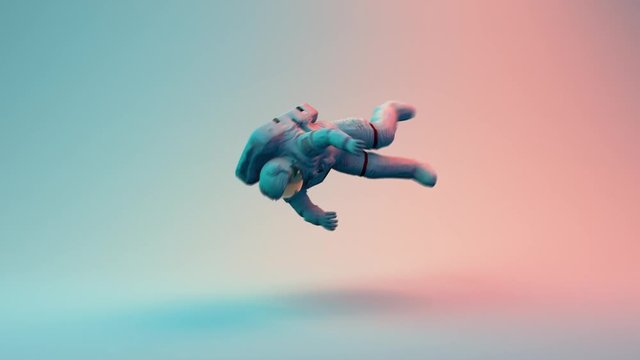 Astronaut Lost in Space 3D Rendering Studio Animation 4K
