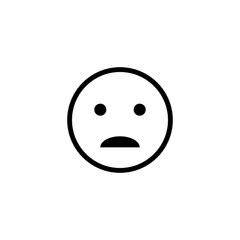 Sad smile icon isolated on white background. Vector illustration.