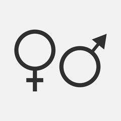 Male and female icon isolated on white background. Vector illustration.