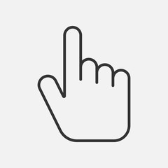 Hand icon isolated on white background. Vector illustration.