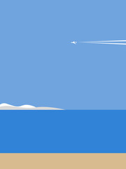 The plane over the coast