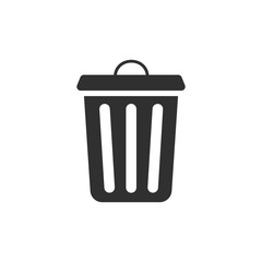 Trash icon isolated on white background. Vector illustration. Eps 10.