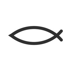 Christian fish symbol , black isolated vector illustration