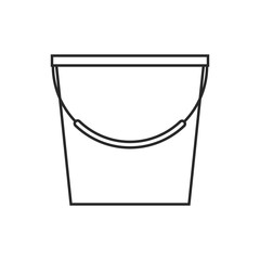 Bucket illustration. Floor washing vector outline icon