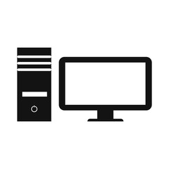 Computer icon isolated on white background. Vector illustration. Eps 10.