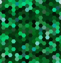 Fototapeta na wymiar Green sseamless abstract mosaic background. Hexagons geometric background. Design elements. Vector illustration