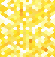 Fototapeta na wymiar Seamless abstract mosaic background. Hexagons geometric background. Design elements. Vector illustration. Yellow, white colors.