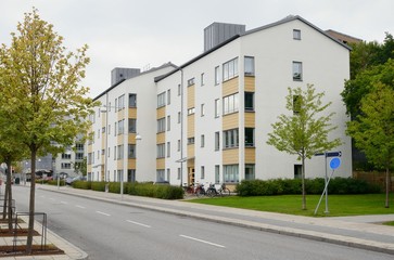 Obraz premium Modern apartment buildings in Stockholm area.