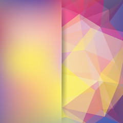 Abstract geometric style colorful background. Blur background with glass. Vector illustration.