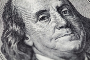 fragment of 100 dollar bill