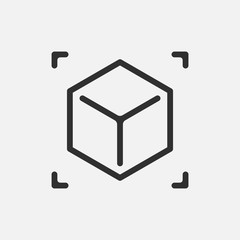 Augmented reality. cube icon isolated on white background. Vector illustration.