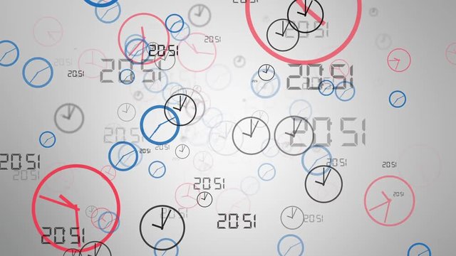 Background of departing hours, business concept for presentation, hours flying randomly.