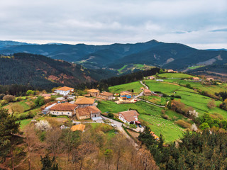 Fototapeta na wymiar Village and landscape of the Basque country.