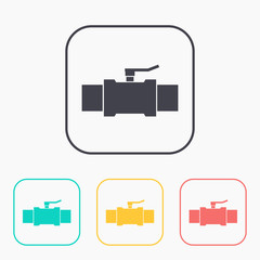 connecting pipes valve illustration. Engineering vector icon