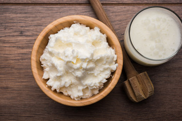 Homemade white Butter or Makhan/Makkhan in Hindi, served in a bowl. selective focus