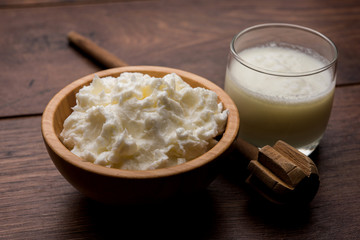 Homemade white Butter or Makhan/Makkhan in Hindi, served in a bowl. selective focus