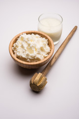 Homemade white Butter or Makhan/Makkhan in Hindi, served in a bowl. selective focus