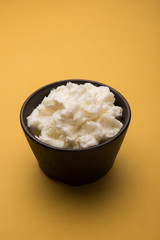 Homemade white Butter or Makhan/Makkhan in Hindi, served in a bowl. selective focus