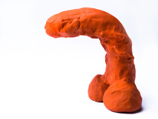 men erectile disfunction concept, men penis symbol from clay down