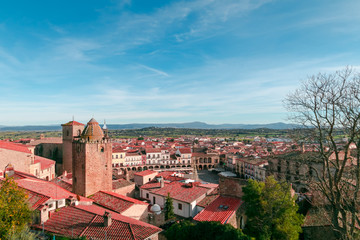 Fototapeta na wymiar Panoramic view of Trujillo . Saint Martin's church. Trujillo. Extremadura. Spain