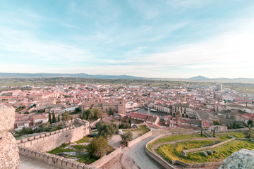 Fototapeta na wymiar Panoramic view of Trujillo . Saint Martin's church. Trujillo. Extremadura. Spain