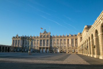 Obraz premium Facade of Royal Palace in Madrid, Spain