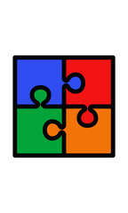Flat icon. Creative puzzle