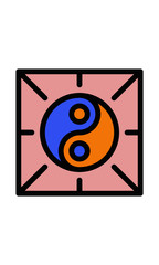 Flat icon. Yin Yang
